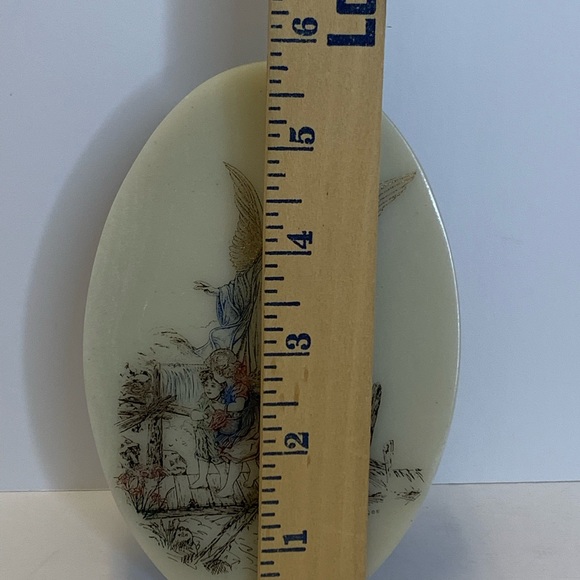 Guardian Angel On Bridge With Children Etched on Cultured Marble Blue - Picture 6 of 6